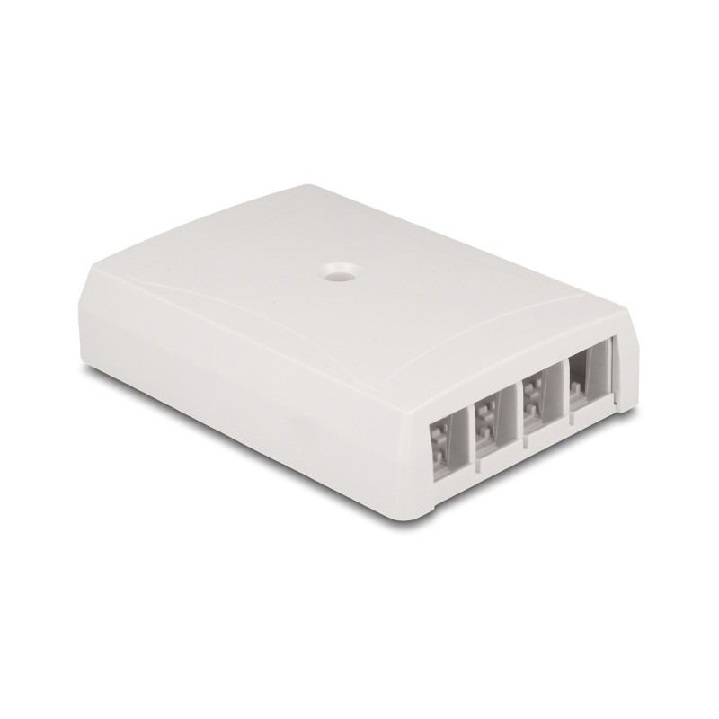 Delock Keystone Leergehäuse Aufputz 4 Port für Glasfaser und Netzwerk weiß