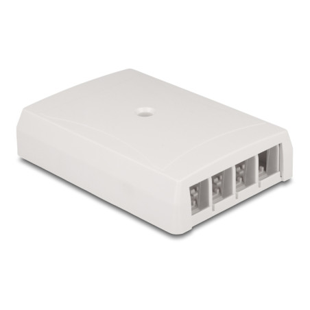 Delock Keystone Leergehäuse Aufputz 4 Port für Glasfaser und Netzwerk weiß