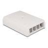 Delock Keystone Leergehäuse Aufputz 4 Port für Glasfaser und Netzwerk weiß