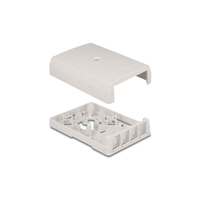 Delock Keystone Leergehäuse Aufputz 4 Port für Glasfaser und Netzwerk weiß