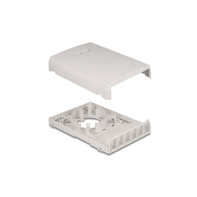 Delock Keystone Leergehäuse Aufputz 6 Port für Glasfaser und Netzwerk weiß