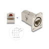 Delock D-Typ RJ45 Einbaubuchse / Kupplung Cat.6A STP Metall
