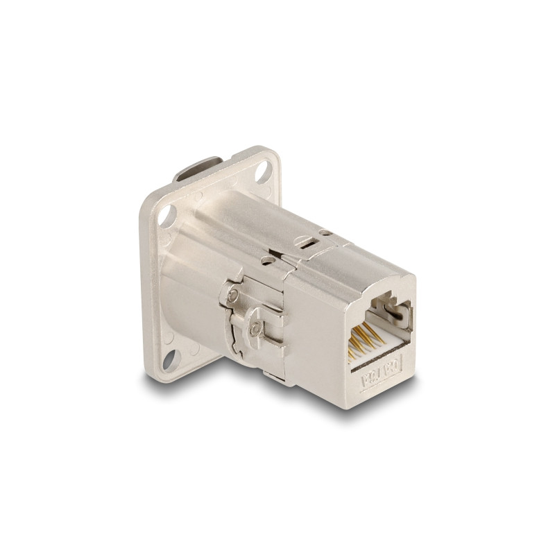 Delock D-Typ RJ45 Einbaubuchse / Kupplung Cat.6A STP Metall