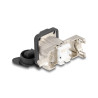Delock D-Typ RJ45 Einbaubuchse mit LSA Anschluss Cat.6A STP mit Schutzkappe IP66 staub- und wasserdicht