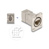 Delock D-Typ RJ45 Einbaubuchse mit LSA Anschluss Cat.6A STP Metall