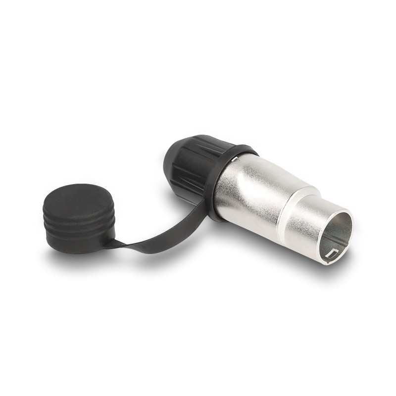 RJ45 Modularer Stecker feldkonfektionierbar Cat.6A mit robusten Kabelsteckergehäuse und Schutzkappe passend für die Delock Durch
