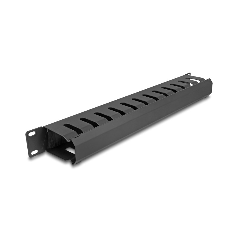 Delock 19″ Kabelmanagement Rangierpanel mit Bürste und 2 Öffnungen 1 HE schwarz
