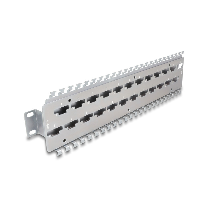 Delock 19″ Kabelabfangschiene für Netzwerkkabelverbinder mit LSA Anschluss 24 Port Metall