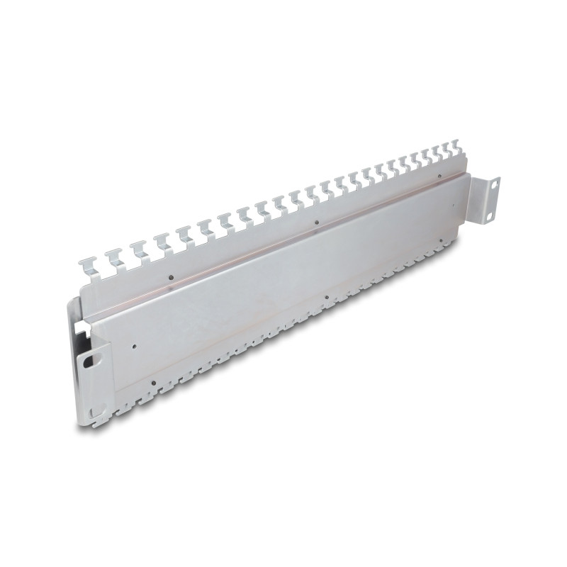 Delock 19″ Kabelabfangschiene für Netzwerkkabelverbinder mit LSA Anschluss 24 Port Metall
