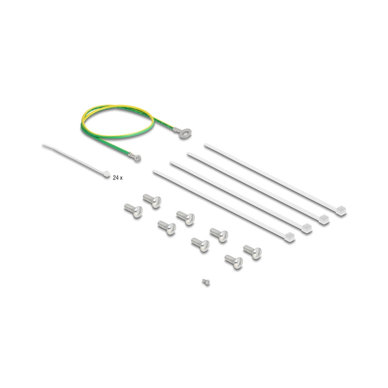 Delock 19″ Kabelabfangschiene für Netzwerkkabelverbinder mit LSA Anschluss 24 Port Metall