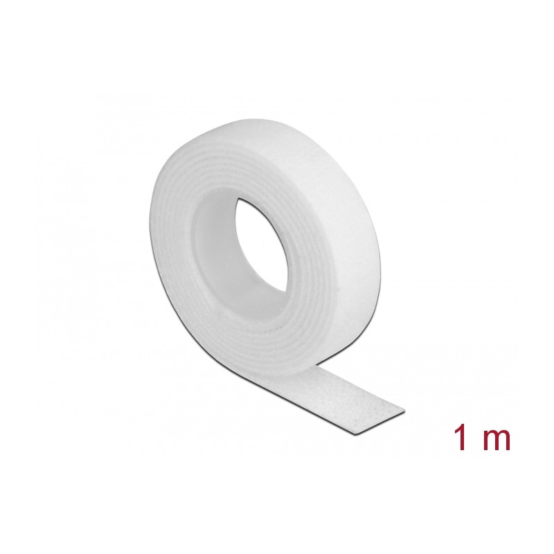 Delock Klettband auf Rolle L 1 m x B 13 mm weiß
