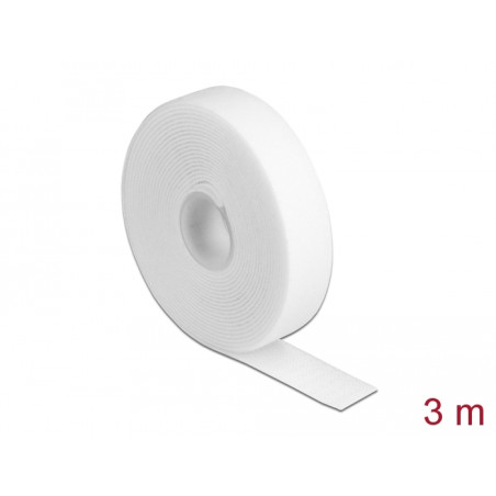 Delock Klettband auf Rolle L 3 m x B 20 mm weiß