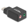 Delock Externe USB Soundkarte mit USB Type-C™ Stecker auf 2 x 3,5 mm Klinkenbuchse Plug & Play Audio Adapter schwarz