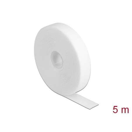 Delock Klettband auf Rolle L 5 m x B 20 mm weiß