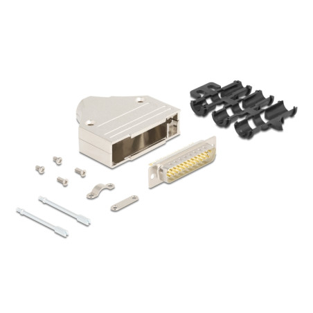 Delock Sub-D Steckergehäuse 25 Pin aus Metall inklusive Steckerverbinder Stecker und Montagematerial