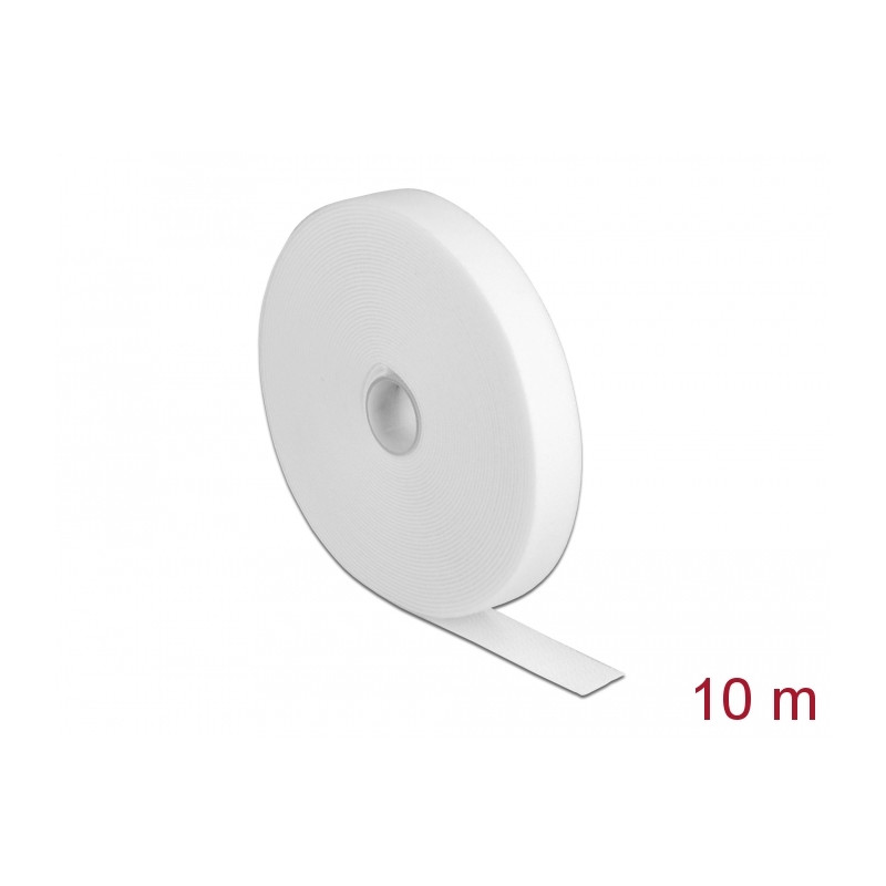 Delock Klettband auf Rolle L 10 m x B 20 mm weiß