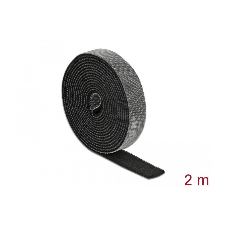 Delock Klettband auf Rolle L 2 m x B 15 mm schwarz