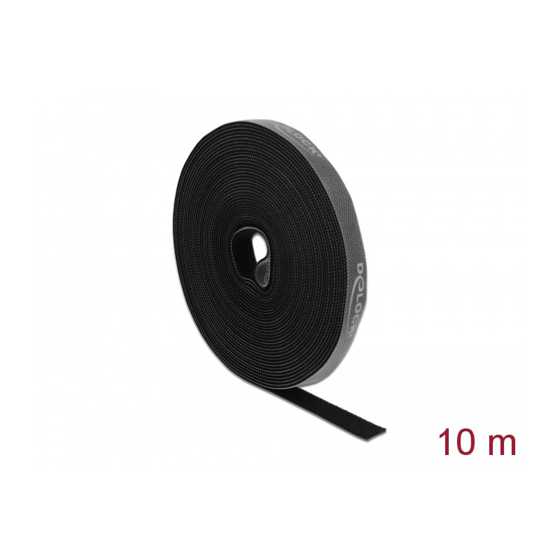 Delock Klettband auf Rolle L 10 m x B 15 mm schwarz