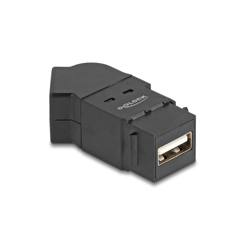 Delock Keystone Modul USB 2.0 Typ-A Einbaubuchse zu Typ-A Buchse 45° gewinkelt schwarz