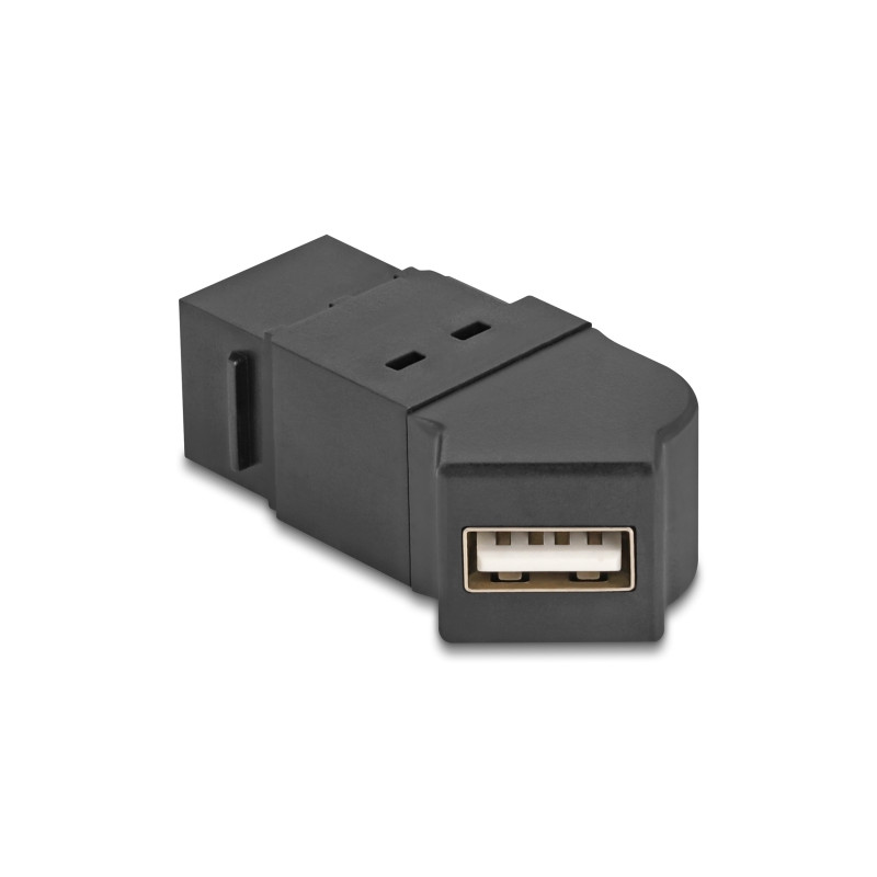Delock Keystone Modul USB 2.0 Typ-A Einbaubuchse zu Typ-A Buchse 45° gewinkelt schwarz