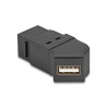 Delock Keystone Modul USB 2.0 Typ-A Einbaubuchse zu Typ-A Buchse 45° gewinkelt schwarz