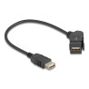 Delock Keystone Modul USB 2.0 Typ-A Einbaubuchse 45° gewinkelt zu Typ-A Buchse mit 30 cm Kabel schwarz