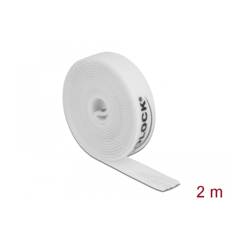 Delock Klettband auf Rolle L 2 m x B 15 mm weiß