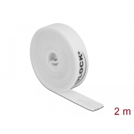 Delock Klettband auf Rolle L 2 m x B 15 mm weiß
