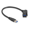 Delock Keystone Modul USB 5 Gbps Typ-A Einbaubuchse 45° gewinkelt zu Typ-A Stecker mit 30 cm Kabel schwarz