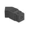 Delock Keystone Modul Mini DisplayPort Einbaubuchse zu DisplayPort Buchse 45° gewinkelt 8K 30 Hz schwarz