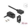 Delock Keystone Modul Mini DisplayPort Einbaubuchse zu DisplayPort Buchse 45° gewinkelt mit 30 cm Kabel 8K 30 Hz schwarz