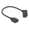 Delock Keystone Modul Mini DisplayPort Einbaubuchse zu DisplayPort Buchse 45° gewinkelt mit 30 cm Kabel 8K 30 Hz schwarz
