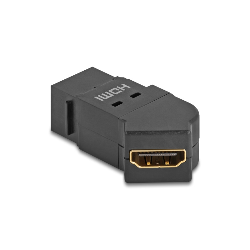 Delock Keystone Modul HDMI Einbaubuchse zu HDMI Buchse 45° gewinkelt 8K 60 Hz schwarz