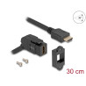 Delock Keystone Modul HDMI Einbaubuchse 45° gewinkelt zu HDMI Stecker mit 30 cm Kabel 8K 60 Hz schwarz