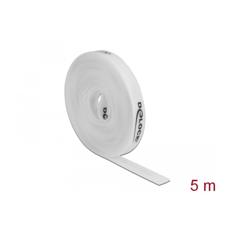 Delock Klettband auf Rolle L 5 m x B 15 mm weiß