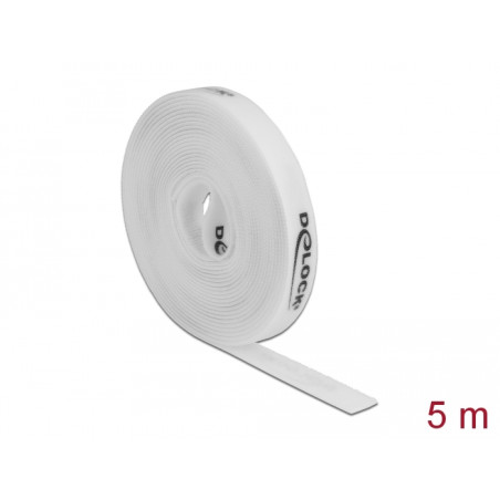 Delock Klettband auf Rolle L 5 m x B 15 mm weiß