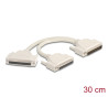 Delock Adapter Y-Kabel Splitter D-Sub 37 Pin Stecker zu 2 x D-Sub 37 Pin Buchse mit Schrauben 30 cm