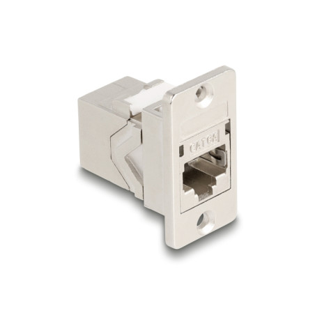 Delock Panel Mount RJ45 Kupplung Buchse zu Buchse Cat.6A Metall konisch
