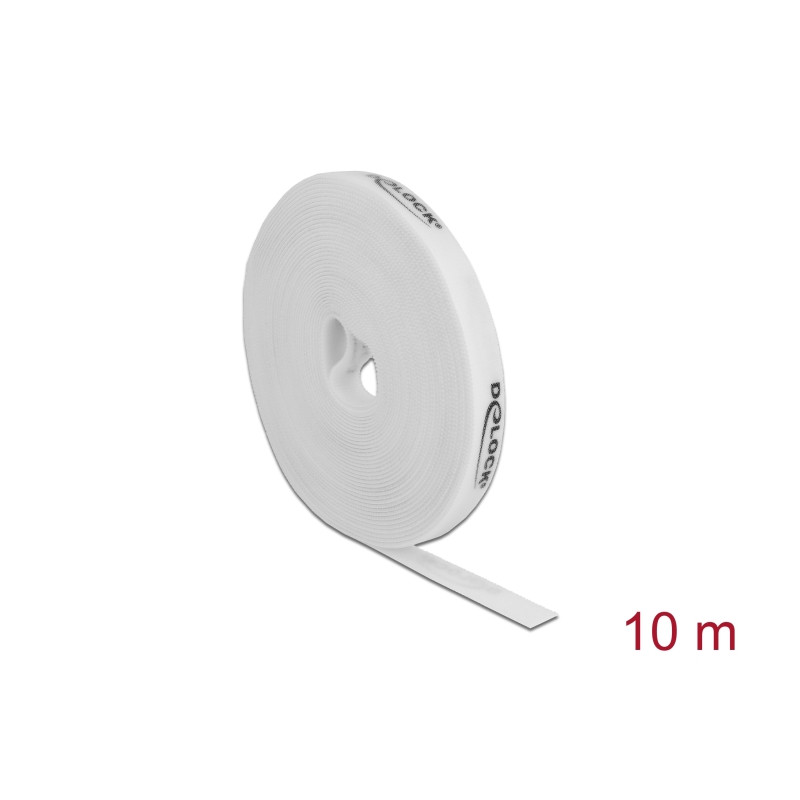 Delock Klettband auf Rolle L 10 m x B 15 mm weiß