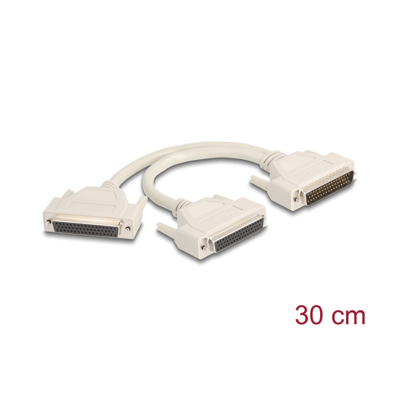 Delock Adapter Y-Kabel Splitter D-Sub HD 50 Pin Stecker zu 2 x D-Sub HD 50 Pin Buchse mit Schrauben 30 cm