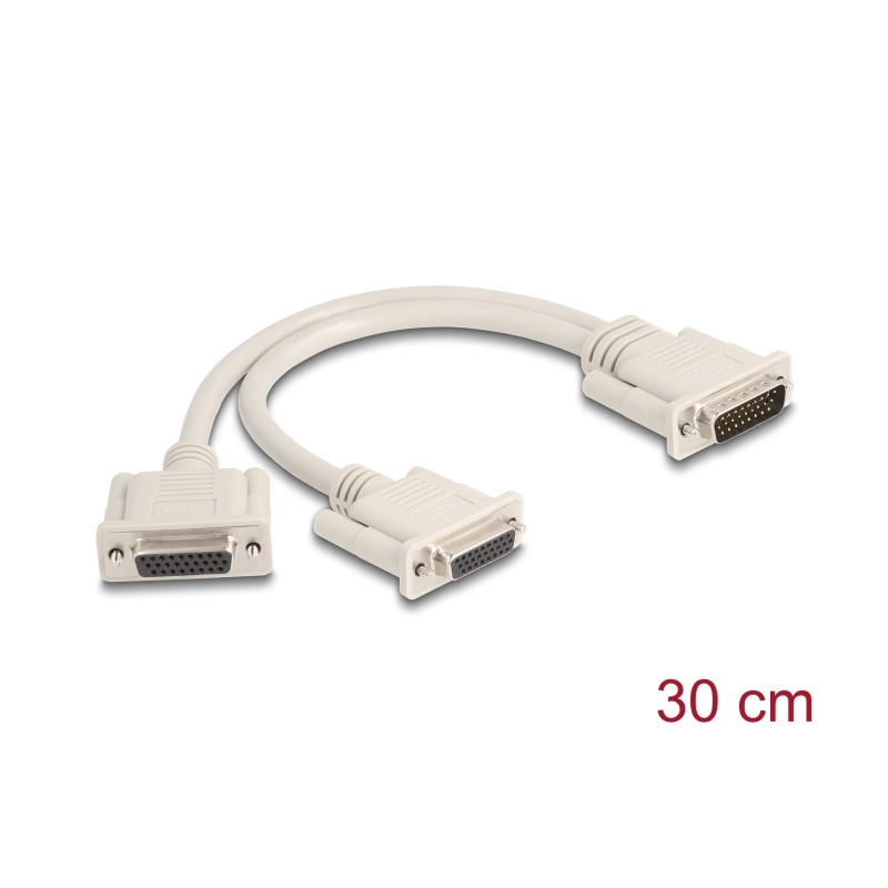 Delock Adapter Y-Kabel Splitter D-Sub HD 26 Pin Stecker zu 2 x D-Sub HD 26 Pin Buchse mit Schrauben 30 cm