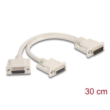 Delock Adapter Y-Kabel Splitter D-Sub HD 26 Pin Stecker zu 2 x D-Sub HD 26 Pin Buchse mit Schrauben 30 cm