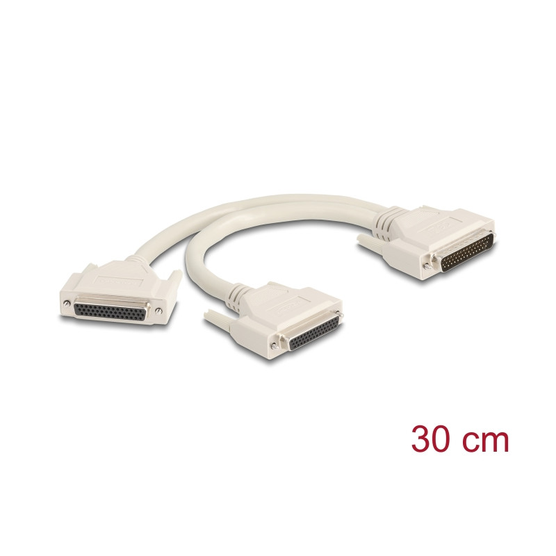 Delock Adapter Y-Kabel Splitter D-Sub HD 44 Pin Stecker zu 2 x D-Sub HD 44 Pin Buchse mit Schrauben 30 cm