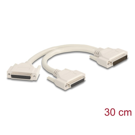 Delock Adapter Y-Kabel Splitter D-Sub HD 44 Pin Stecker zu 2 x D-Sub HD 44 Pin Buchse mit Schrauben 30 cm