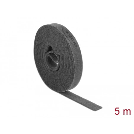 Delock Klettband auf Rolle L 5 m x B 15 mm grau