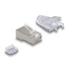 Delock RJ45 Modularer Stecker Cat.6A mit Knickschutztülle transparent 50er Set