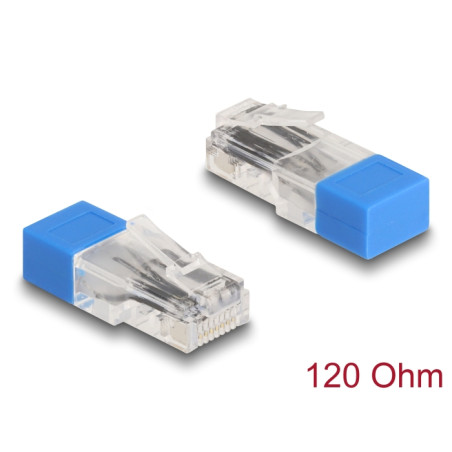 Delock RJ45 Stecker mit Abschlusswiderstand 120 Ohm blau