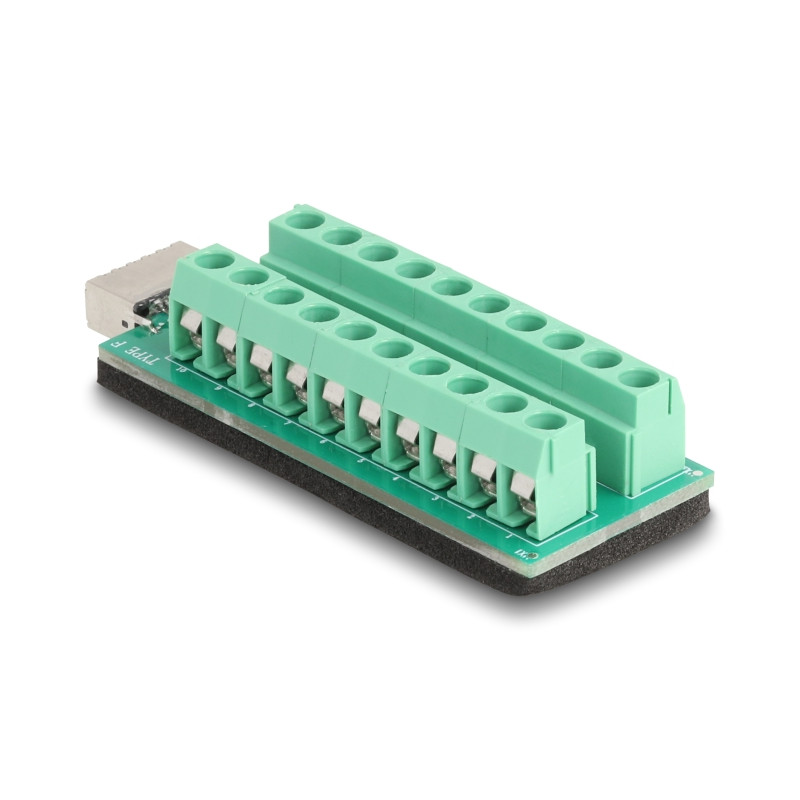 Delock USB Typ-E Key A Buchse zu Terminalblock Adapter 20 Pin