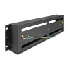 Delock 19″ Schutzschalterleiste mit Abdeckung und Hutschiene 3 HE Metall schwarz