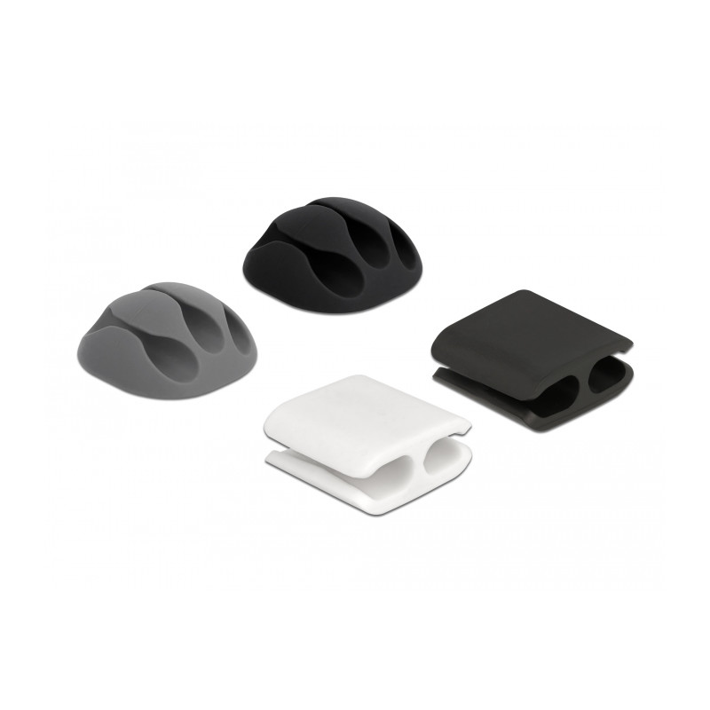 Delock Kabelhalter und Kabelclip Set 4 Stück